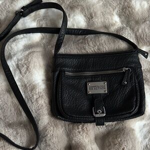 Kenneth Cole Reaction Black Leather Crossbody Bag